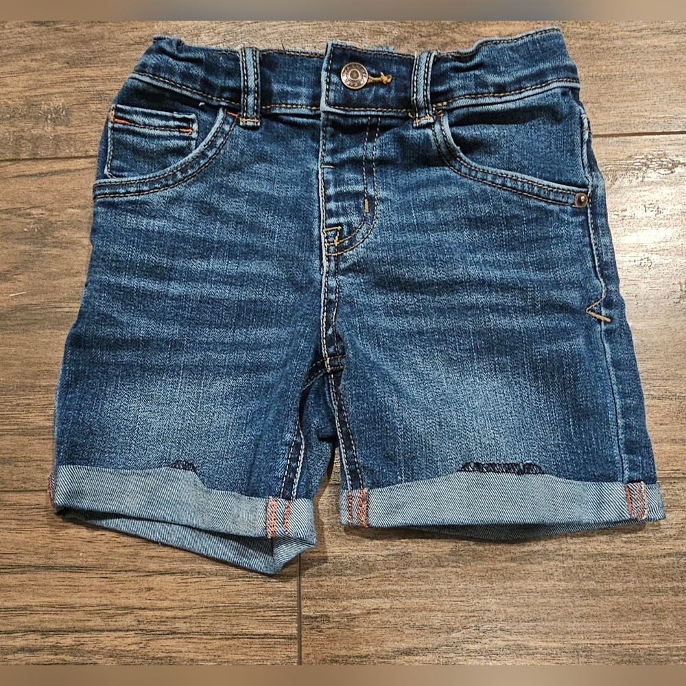 Cat & Jack Blue Denim Shorts Cuffed Total Flex Size 3T Boy / Girl
